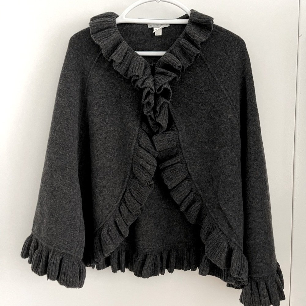 Sutton Studio Bloomingdales Wool Ruffle Poncho Shawl Wrap